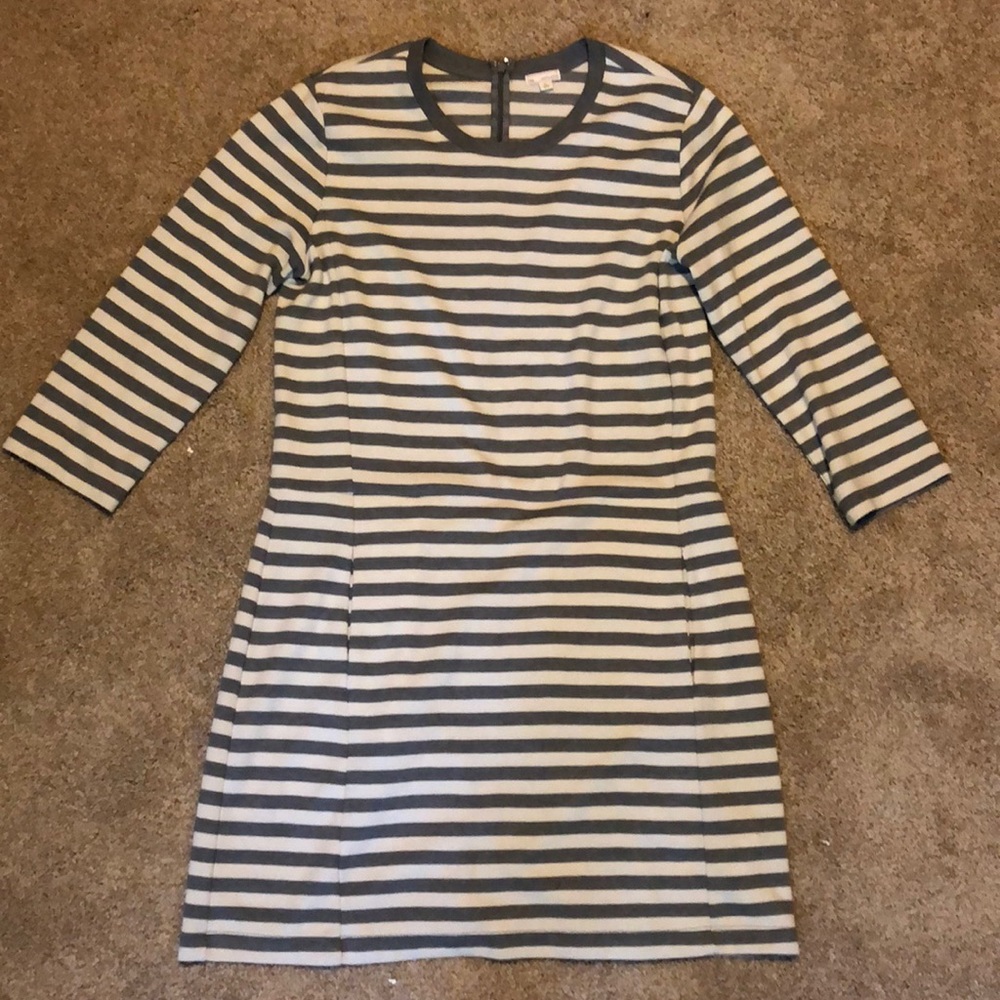 GAP Grey and white thick cotton dress with pockets